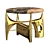 Hiquily Coffee Table: Elegant Bronze and Marble 3D model small image 1