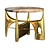 Hiquily Coffee Table: Elegant Bronze and Marble 3D model small image 2