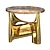 Hiquily Coffee Table: Elegant Bronze and Marble 3D model small image 3