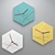 Pastel Geometric Wall Clocks 3D model small image 1