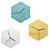 Pastel Geometric Wall Clocks 3D model small image 2