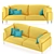 Butterfly Sofa: Danish-Japanese Comfort 3D model small image 1