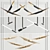 Coltrane Angled Delta Chandelier - Sleek Lighting Statement 3D model small image 1