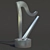 Sleek Spline Harp Fountain 3D model small image 5