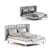 Elegant Callisto Bed: W 1780mm, D 2150mm, H 1130mm. 3D model small image 3