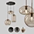 Elegant Amber 3-Plaf Isidore Lamp 3D model small image 1