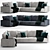 Elegant Enki Corner Sofa: Ligne Roset 3D model small image 1