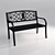 Elegant Carved Park Bench 3D model small image 2