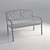 Elegant Carved Park Bench 3D model small image 4