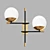 Elegant Gold & White Wall Sconce 3D model small image 1
