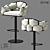 Modern Metal and Eco-Leather Bar Stool 3D model small image 1