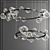 Modern Black Metal and Glass Chandelier 3D model small image 1