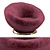 Plush Velvet Modern Armchair 3D model small image 1