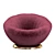 Plush Velvet Modern Armchair 3D model small image 2