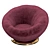 Plush Velvet Modern Armchair 3D model small image 3