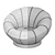 Plush Velvet Modern Armchair 3D model small image 5