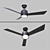 Sleek Black Ceiling Fan 3D model small image 4