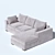 Origami Lion Corner Sofa in Microvelvet 3D model small image 1