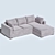 Origami Lion Corner Sofa in Microvelvet 3D model small image 2