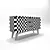 Elegant Wood & Glass Console 3D model small image 4