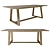 Natural Teak Wood Dining Table 3D model small image 1