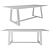 Natural Teak Wood Dining Table 3D model small image 2