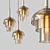 Jolly Gold Amber Pendant Lamp 3D model small image 1