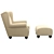 Elegant Brougham Wingback Chair 3D model small image 3