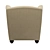 Elegant Brougham Wingback Chair 3D model small image 4