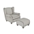 Elegant Brougham Wingback Chair 3D model small image 5