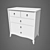 Vintage White Painted Drawers 3D model small image 1