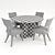 Modern Dining Table and Chairs Set 3D model small image 4