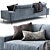 Modern Triple Sofa by B&T Design 3D model small image 3