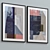 Modern Abstract Framed Print Set 3D model small image 3