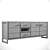 Zara Natural Wood Buffet - 3 Doors, 2 Drawers 3D model small image 2