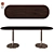 Elegant Oval Wood Stiletto Console 3D model small image 3