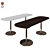 Elegant Oval Wood Stiletto Console 3D model small image 5