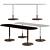 Elegant Oval Wood Stiletto Console 3D model small image 6