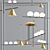 Skagen Metal and Glass Pendant Light 3D model small image 5