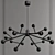 Sleek White Loft Chandelier 3D model small image 1