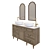 Modern Cabinet with Sinks & Mirrors 3D model small image 3