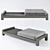 Sleek Metal Bench 3D model small image 1