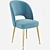 Sleek Swell Upholstered Dining Chair 3D model small image 6