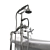 Luxury Vieany Bathtub AK-259 3D model small image 3