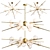 Cherry Bomb Gold Chandelier - Elegant 16-Ball Lighting 3D model small image 1