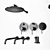 Feramolli Bathroom Set: ELE BL287 Faucet, BL763 Wall Mount Bracket, BL637 Floor Mount Tub Faucet, 3D model small image 2