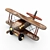 Mini Wooden Toy Airplane 3D model small image 6