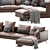 Flamingo Zanotta Leather Sofa: Elegant and Spacious 3D model small image 2