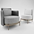 Elegant Minotti TAPE Armchair 3D model small image 4