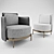 Elegant Minotti TAPE Armchair 3D model small image 8